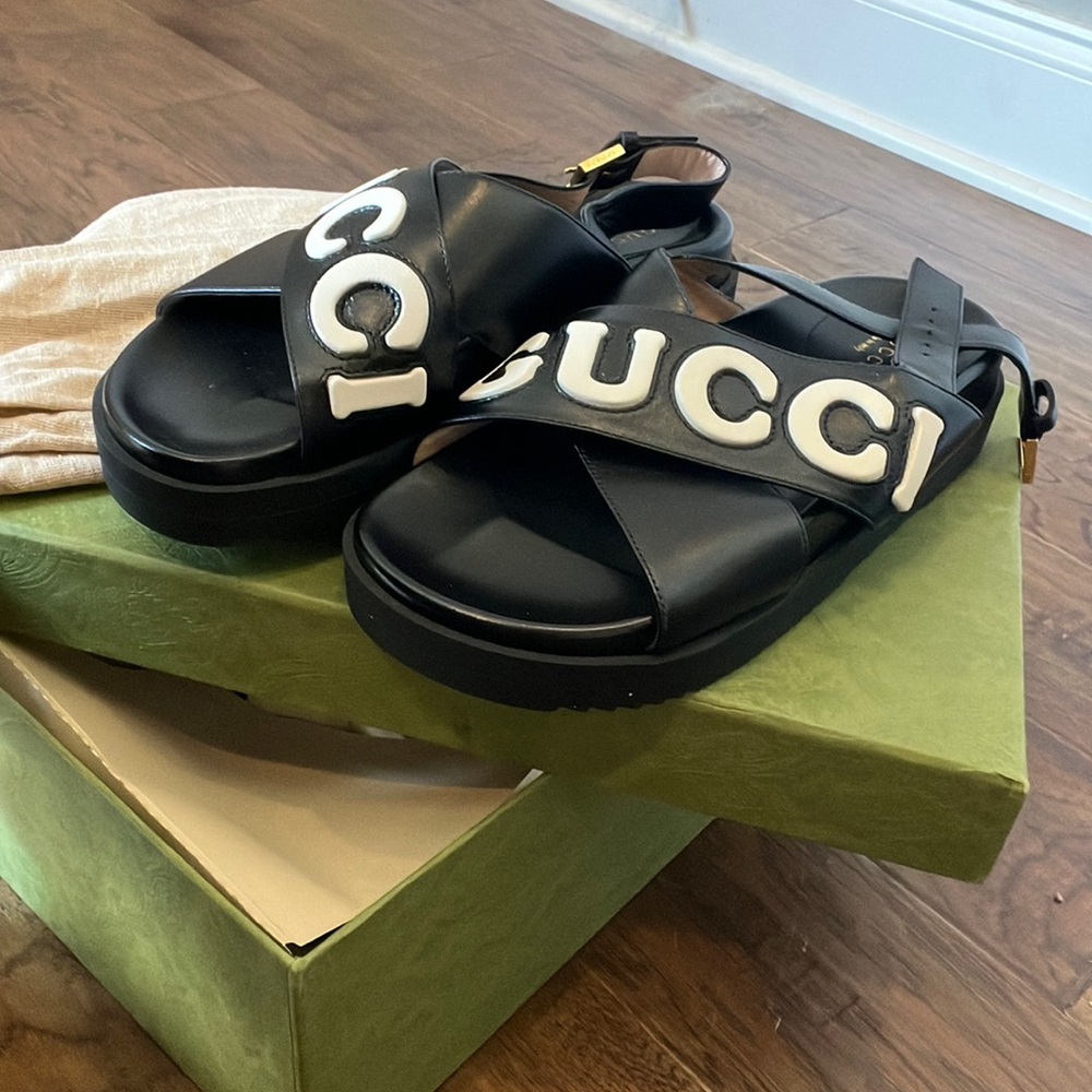 Gucci Sandal with Logo Script